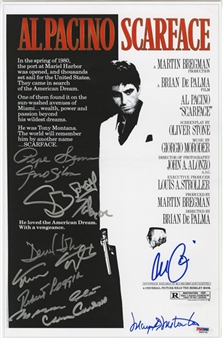 "Scarface" Cast Signed 11x17 Movie Poster - With 11 Signatures Including Pacino & Loggia (PSA/DNA)